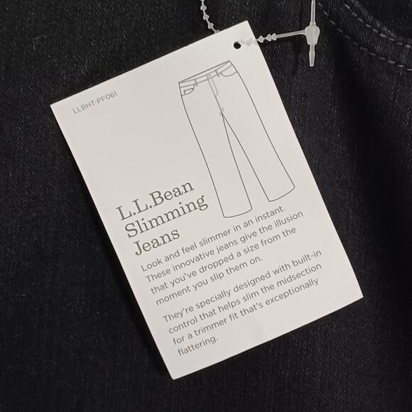 L.L. Bean Favorite Fit Straight Slimming Jeans Women’s Size 26 Black Capri NEW - Picture 5 of 9
